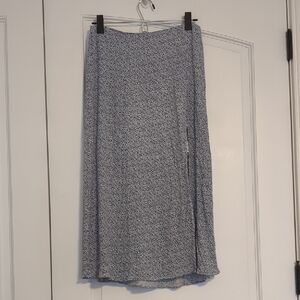 Abercrombie & Fitch Blue Floral Midi Skirt